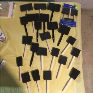Black Foam Paint Brushes Set